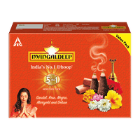 Mangaldeep 5 In 1 Wet Dhoop -Bambooless Incense - 180 Gms