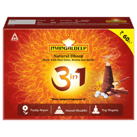 Mangaldeep Natural Dhoop 3in1 - made with desi ghee -140 gm