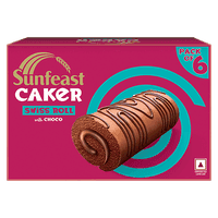 Sunfeast Caker Swiss Roll with Choco,138g pack of 6