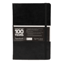Paperkraft Signature Black Hard PU cover, 21.0 cm x 13.3 cm, 240 pages, Single Line