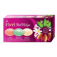 Vivel VedVidya Luxury Pack of 6 Skincare Soaps for Soft, Even-toned, Clear, Radiant and Glowing Skin, Suitable for all Skin types, 100g Pack of 6