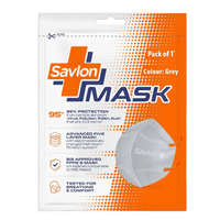 Savlon Mask (Grey colour with adjustable ear-loops) Single Pack