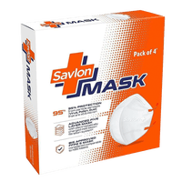 Savlon Mask, Pack of 4, BIS Certified FFP2 S Mask, Headband Model With Adjustable Straps