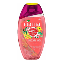 Fiama Happy Naturals shower gel, Plum blossom and ylang with 97% natural origin content with skin conditioners for moisturized skin, safe on sensitive skin,  bodywash 250ml bottle