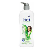 Vivel Body Wash, Neem Oil & Aloe Vera  Shower Creme, Protecting & Moisturising, For soft and smooth skin, High Foaming Formula, 500 ml Pump, For women and men