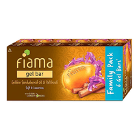 Fiama Gel bathing bar Golden Sandalwood oil and Patchouli with skin conditioners for soft and luxurious skin, 125gx6