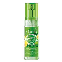 Fiama Happy Naturals Perfume Mists, Yuzu and Bergamot with citrus and aromatic notes, 87% Natural origin content, skin friendly PH, long lasting fragrance, 120ml bottle