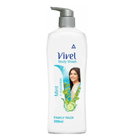 Vivel Body Wash, Mint & Cucumber Shower Creme, Cooling and Moisturising, For soft and smooth skin, High Foaming Formula, 500ml Pump, For women and men