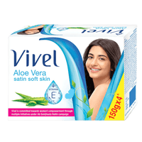 Vivel Aloe Vera Soap, Satin Soft Skin Vitamin E 150g (Pack of 4)