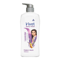 Vivel Body Wash, Lavender & Almond Oil  Shower Creme, Fragrant & Moisturising, For soft and smooth skin, High Foaming Formula, 500 ml Pump, For women and men