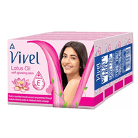 Vivel Lotus Oil Soap, Soft Glowing Skin with Vitamin E 100gx3+1