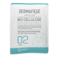 Dermafique Bio Cellulose Pore Tightening Face Serum Sheet Mask, with Aloe Vera, Chamomile, Grapefruit, Bamboo extracts, with Hyaluronic acid, for tightened pores and Hydration. Made with Bio-degradable fibres, Paraben Free, Dermatologist tested