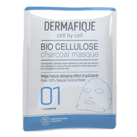 Dermafique Bio Cellulose Charcoal Face Serum Sheet Mask with honey, chamomile, green tea extracts, with Salicylic Acid, Hyaluronic Acid. Made Bio-degradable fibres, Paraben Free, Dermatologist tested
