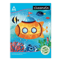 Classmate Notebook,  19.0 cm x 15.5 cm,  172 pages,  Four Lines With Gap, Soft Cover