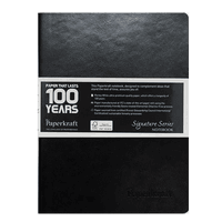 Paperkraft Signature Black Soft PU cover,  16.5 cm x 9.5 cm,  160 pages,  Unruled